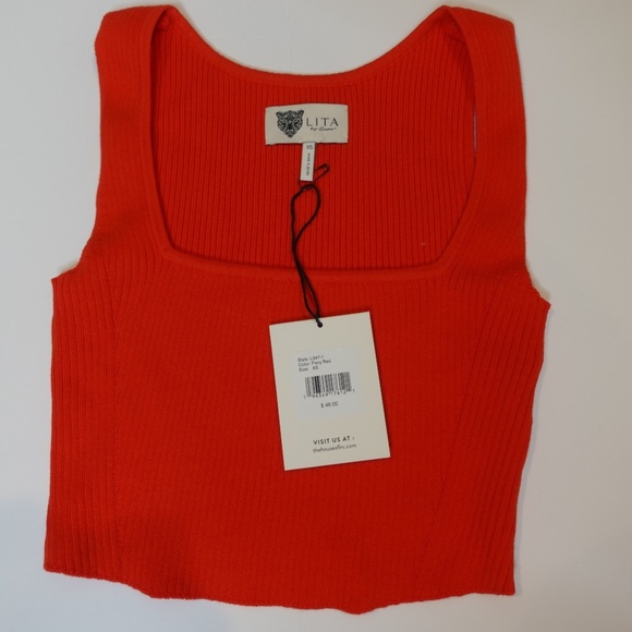 REVOLVE Lita by Ciara True Rib Tank Top & Skirt SET Fiery Red Size XS NWT - Picture 6 of 15